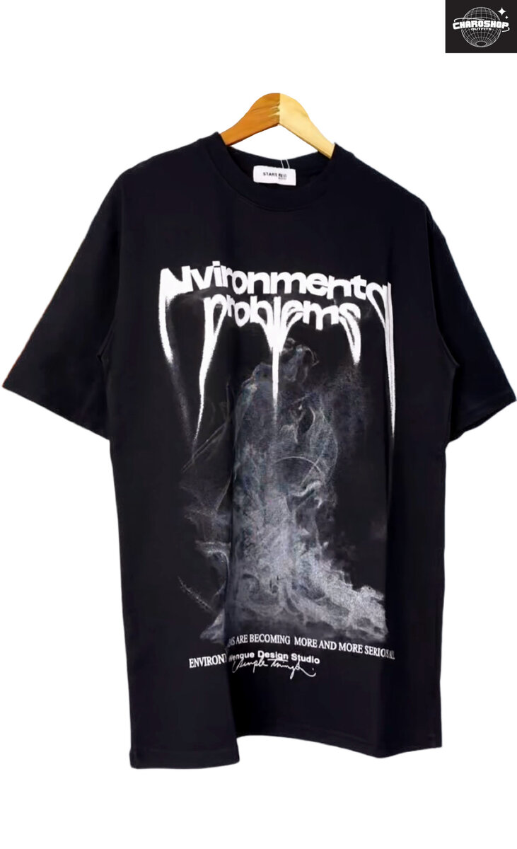 T-shirt graphique noir tendance