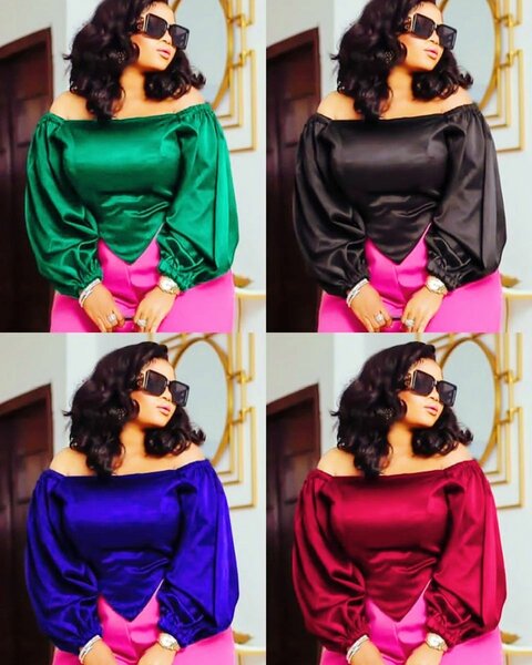 Silky off shoulder blouse