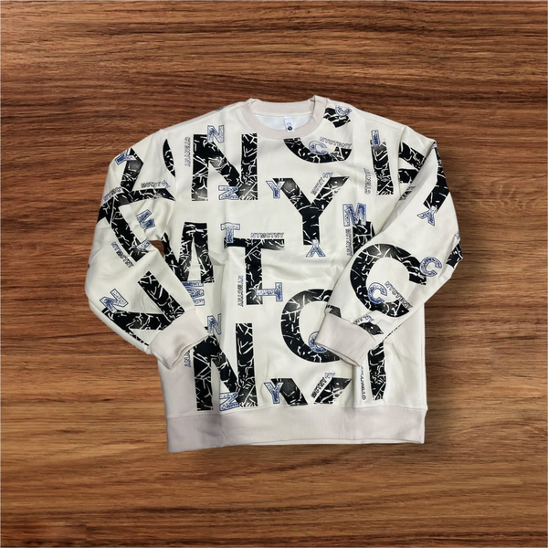 white sweatshirt with letters