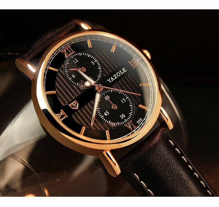 YAZOLE Mens Leather Watch