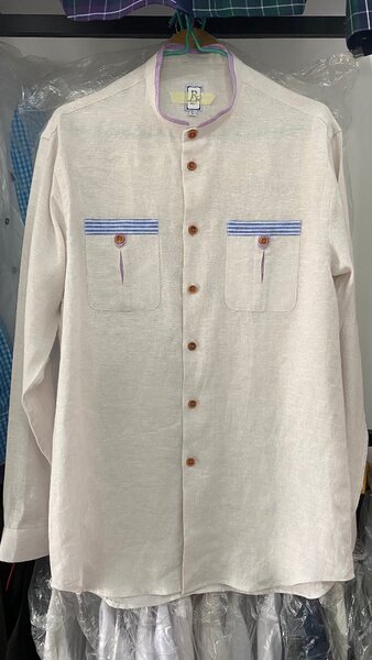 Chemise en lin col mao élégant