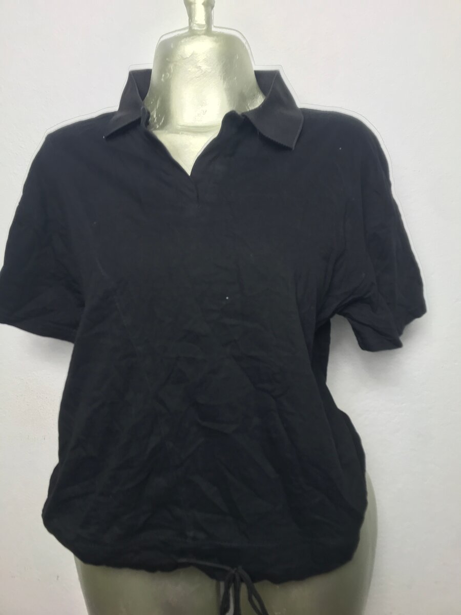 Polo noir décontracté femme