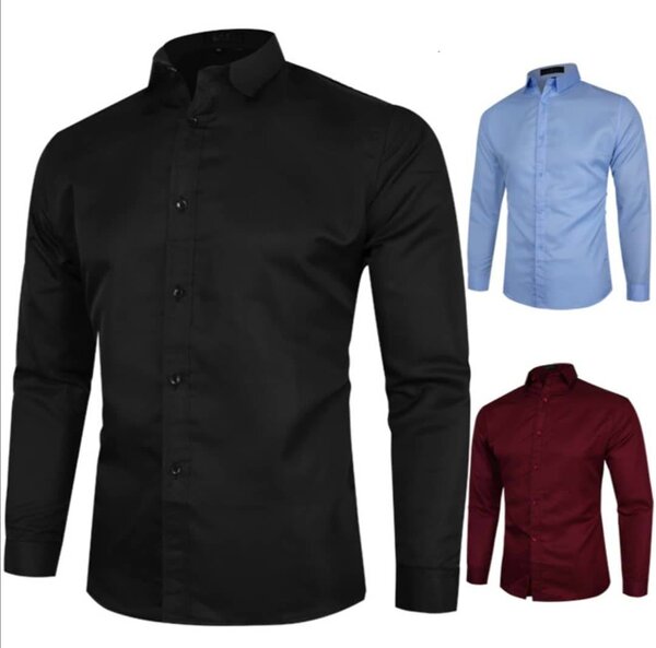 3pieces long sleeve shirts - Black /Blue /Wine