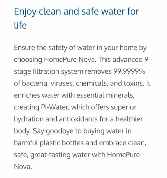 HOME PURE NOVA 9 STAGES WATER FILTER