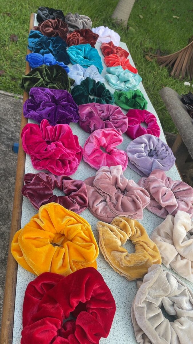 Chouchous en velours colorés