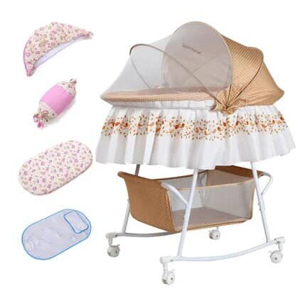 Baby Cradle Bed with Mosquito Net Pillow Mattress Available Swing Crib
