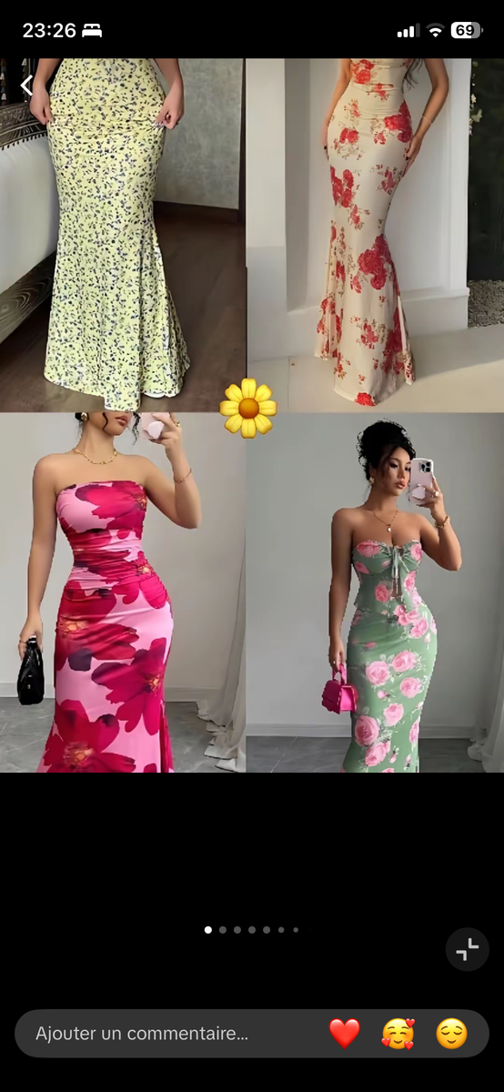 Robe longue élégante rose