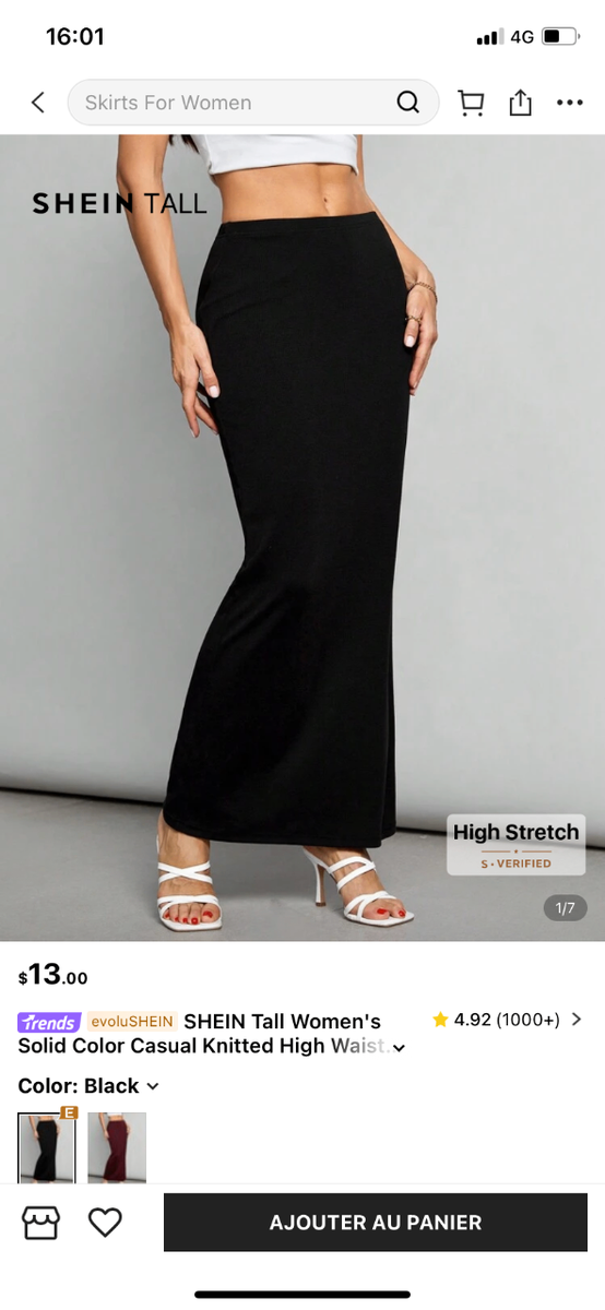 Jupe longue taille haute en maille