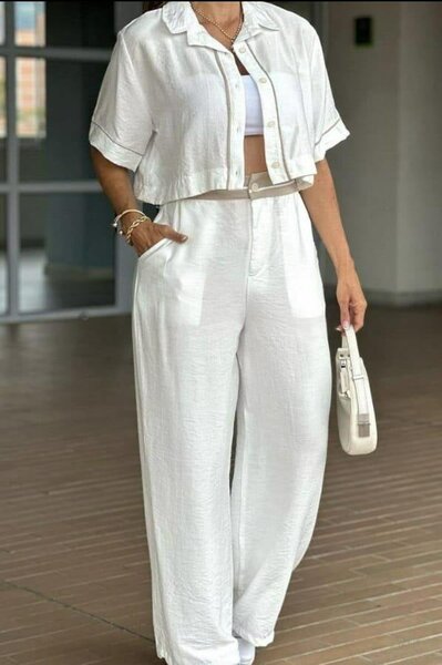 Ensemble blanc élégant femme