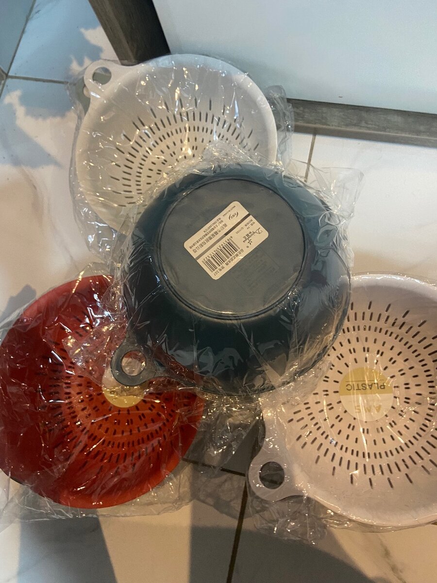 Plastic stainer with it bowl.