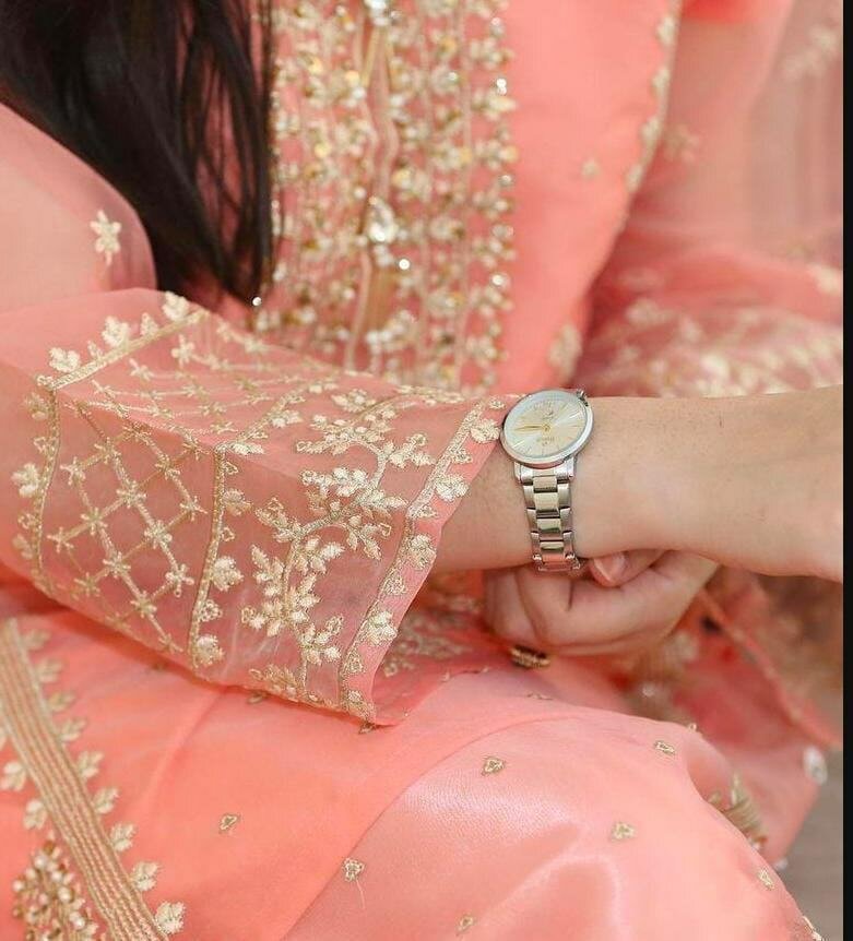 3 pcs women's stiched organza Embroidered suit