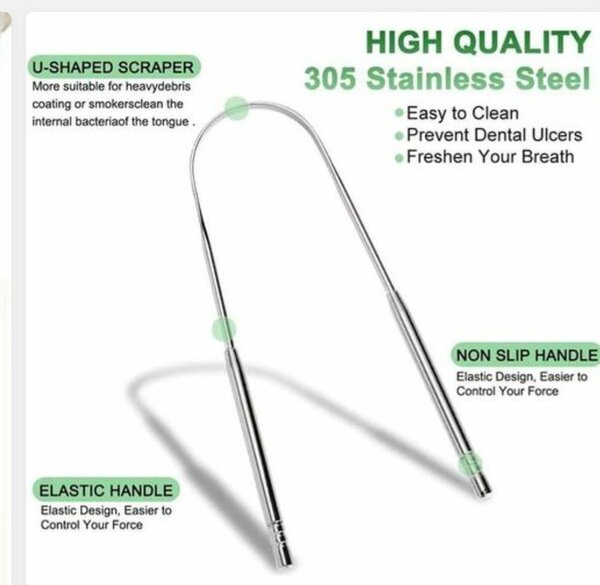 3-in-1 Stainless Steel Tongue Scraper