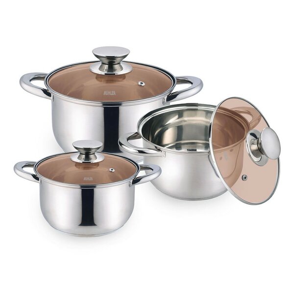 Set de casseroles inox avec couvercles