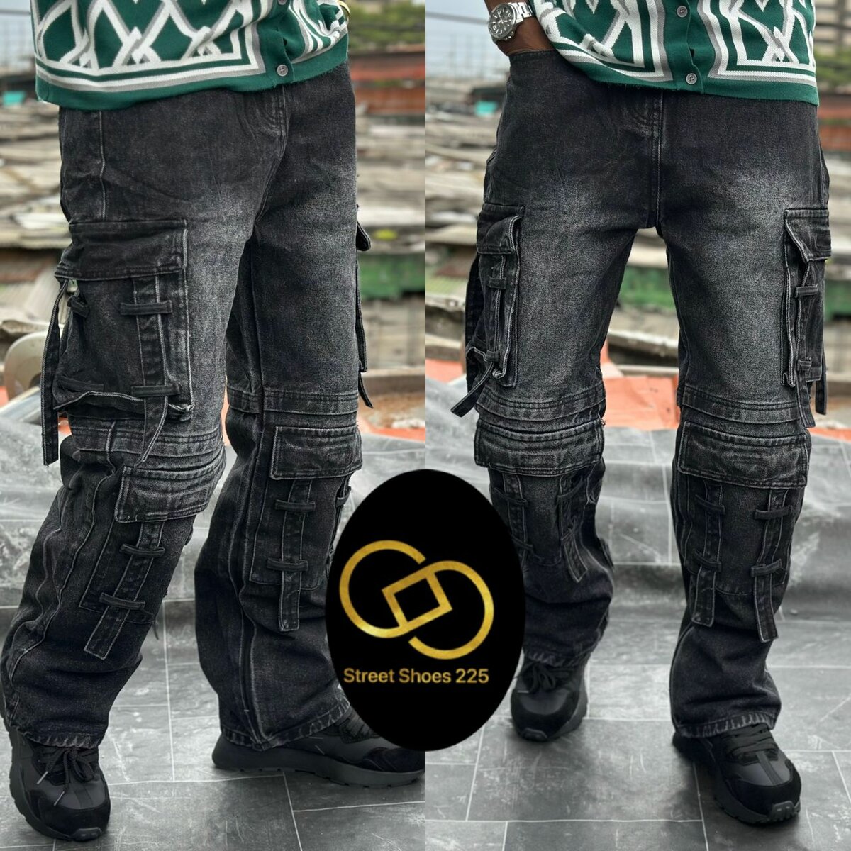Jeans cargo multi-poches