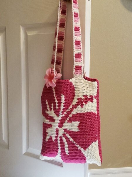 Sac à main crochet hibiscus