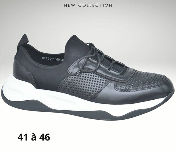 Chaussures homme en cuir noir
