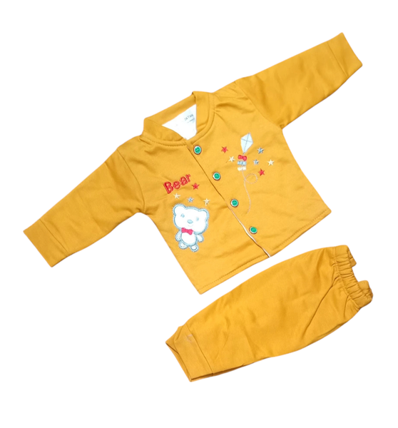 2 pcs new born baby Unisex Fleece trouser and shirt set