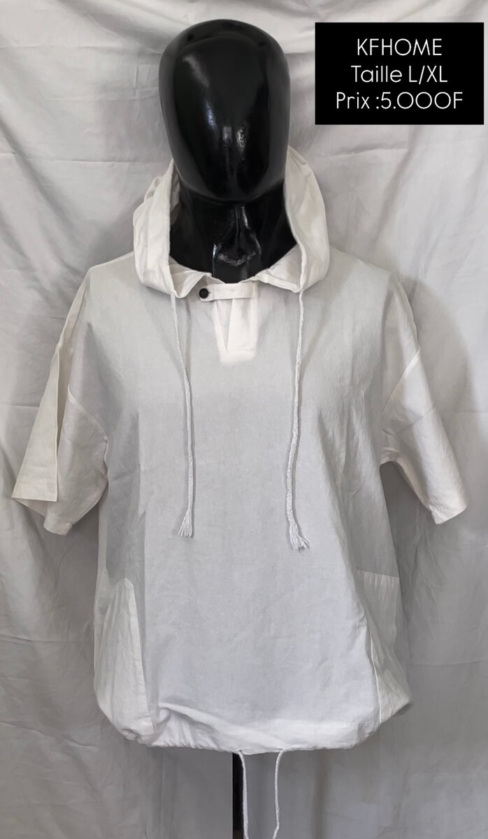 Sweatshirt blanc à capuche