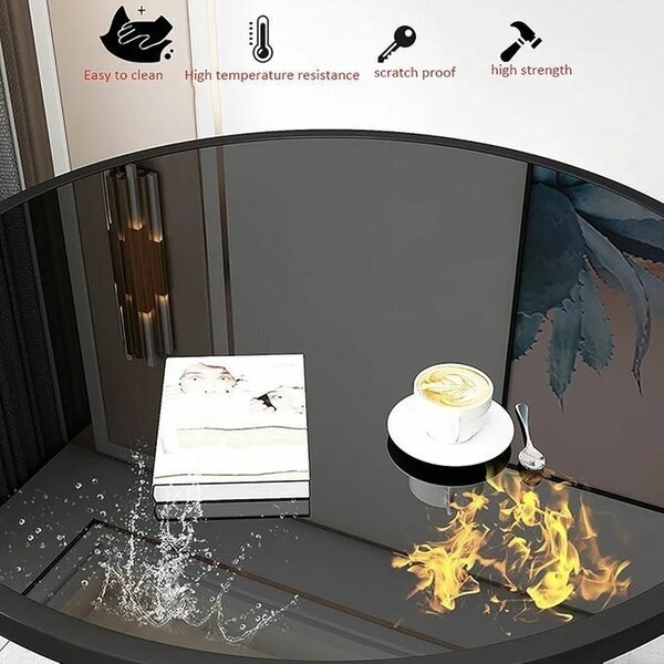 Table pliante en verre trempé