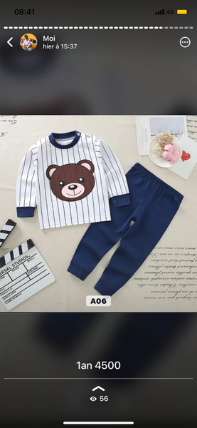 Pyjama enfant 1an coton doux