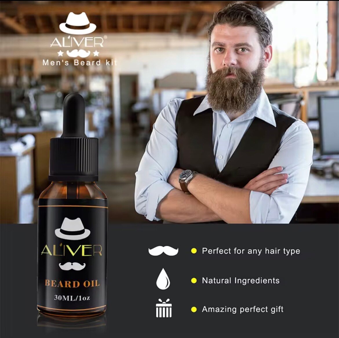 Huile à Barbe Aliver Bio