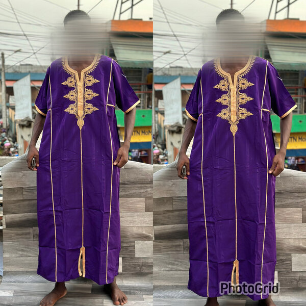 Chemise africaine homme violette