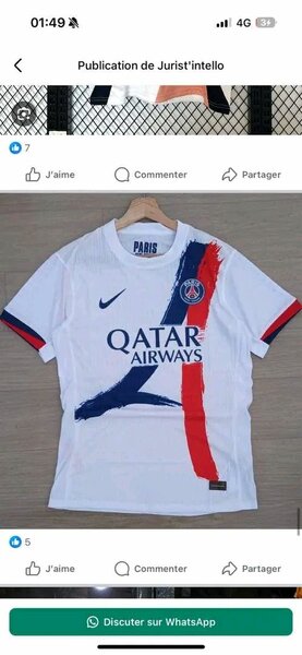 Maillot PSG 2023 Blanc Homme