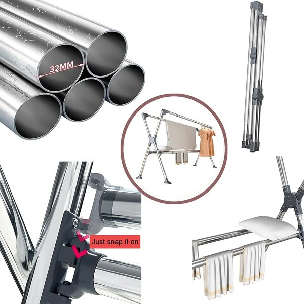 Étendoir à linge inox pliable