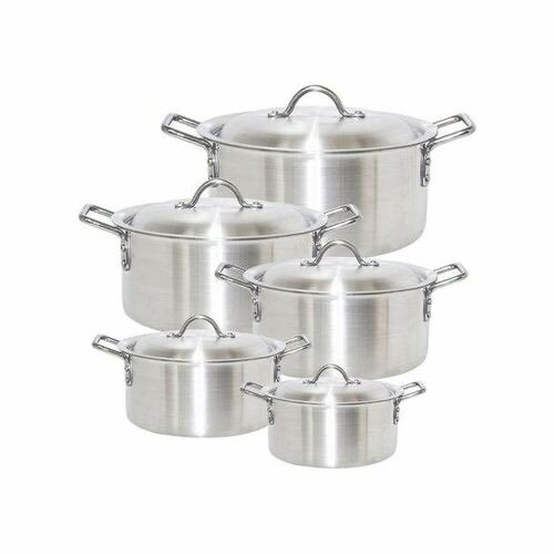 5 Pieces Aluminum Cooking Set - Silver