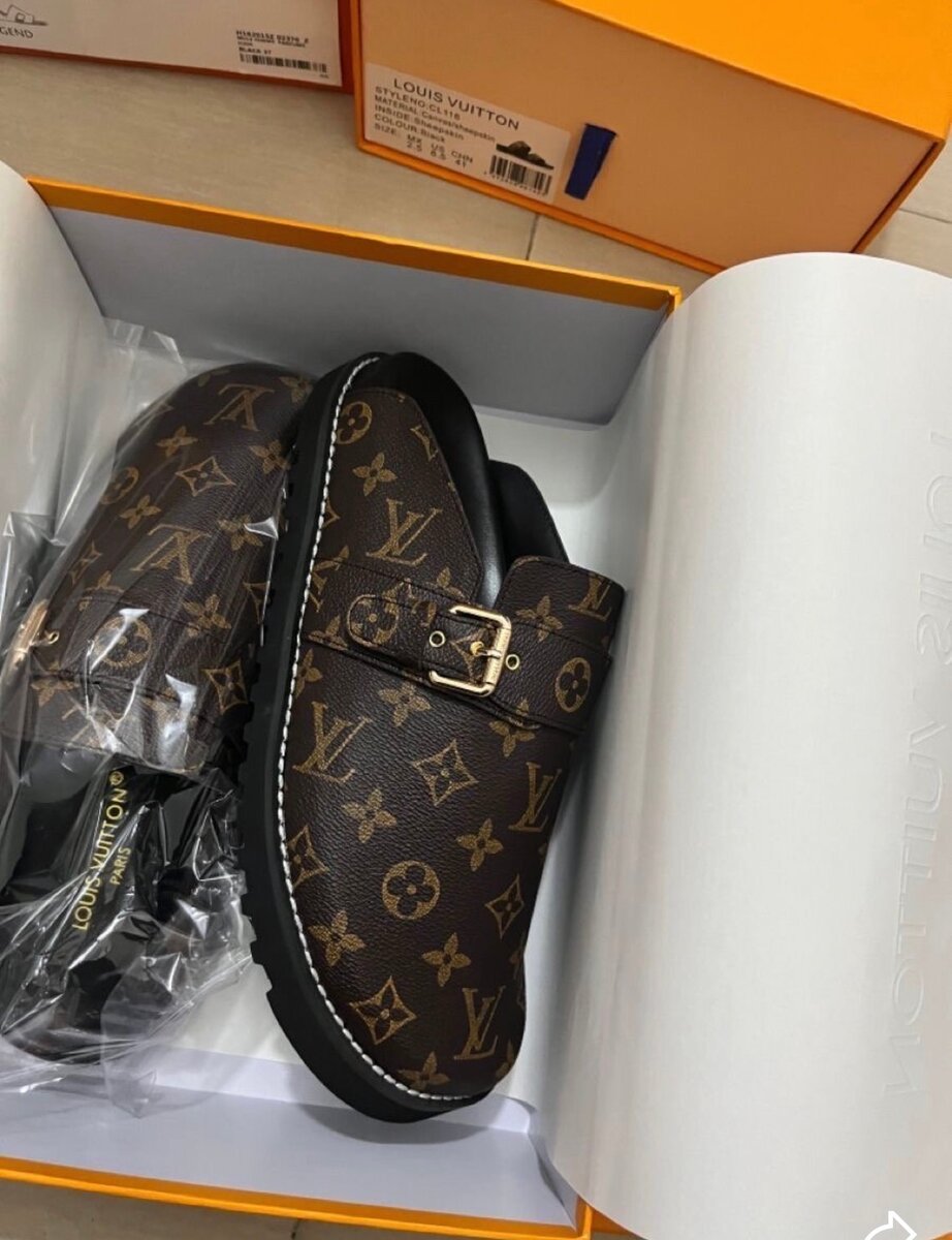 Louis Vuitton Mule Homme Cuir Marron