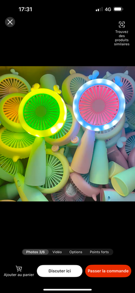 Ventilateur Portable LED Coloré