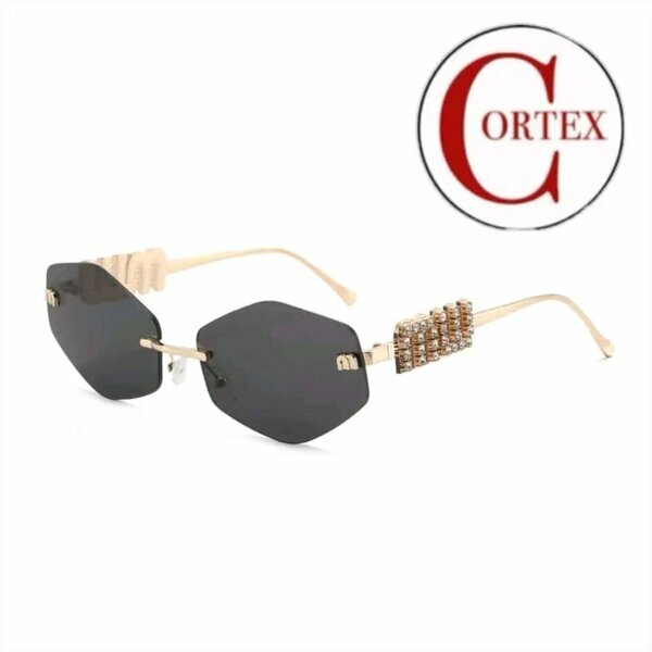 Lunettes de soleil dorées strass