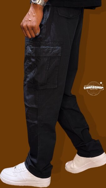 Pantalon cargo noir homme