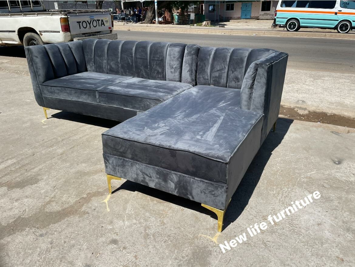 Sofa L shape Dark grey 