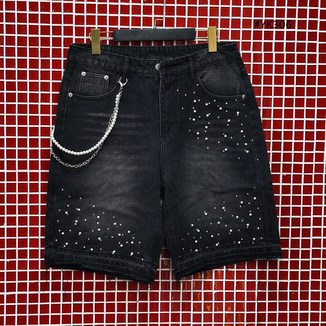 Shorts en jean à strass