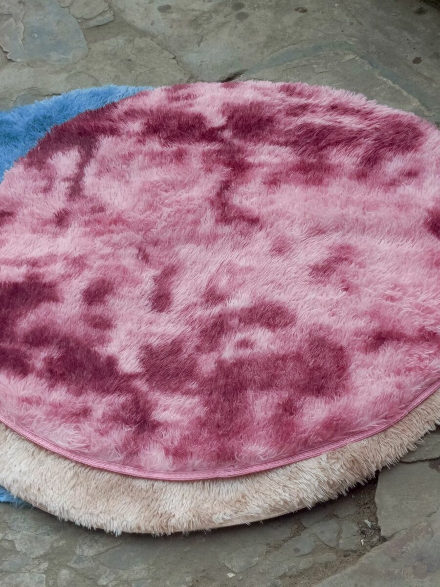 Tapis Rond Peluche Doux