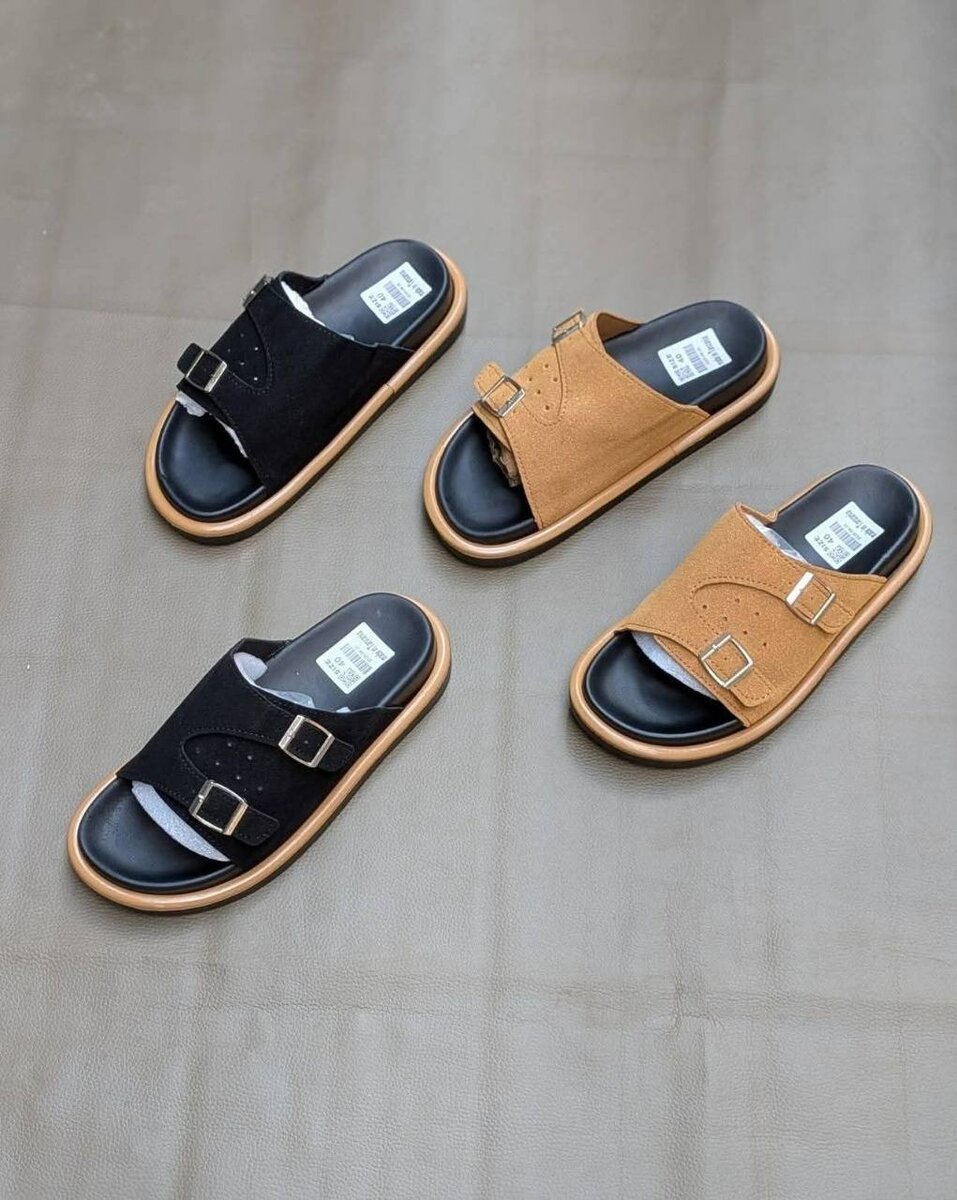 Sandales hommes en cuir doublé