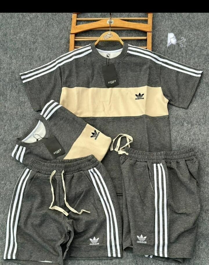 Ensemble de sport Adidas gris et beige