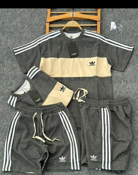 Ensemble de sport Adidas gris et beige