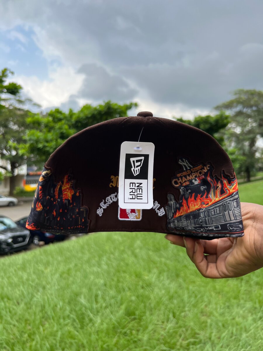 Casquette marron NY customisée