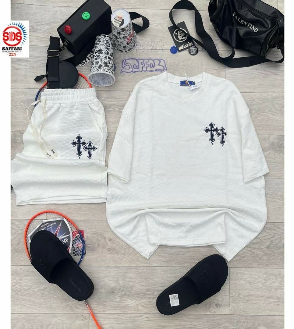 Ensemble de détente blanc pour homme