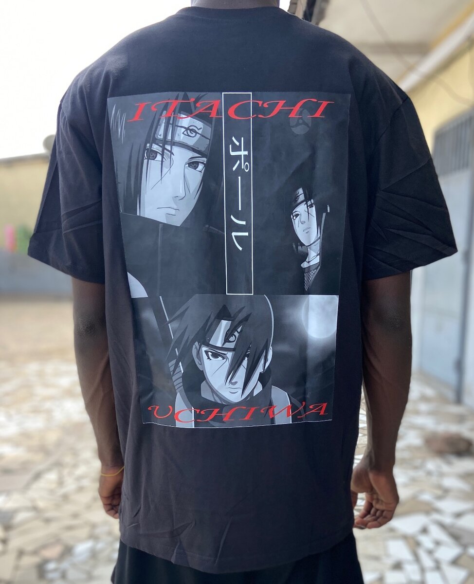 T-shirt anime noir Itachi