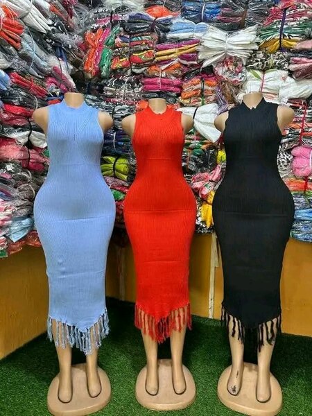 Robe longue frangée élégante