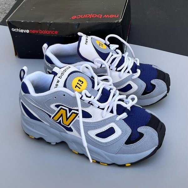 New Balance 713 Baskets Homme Gris et Bleu