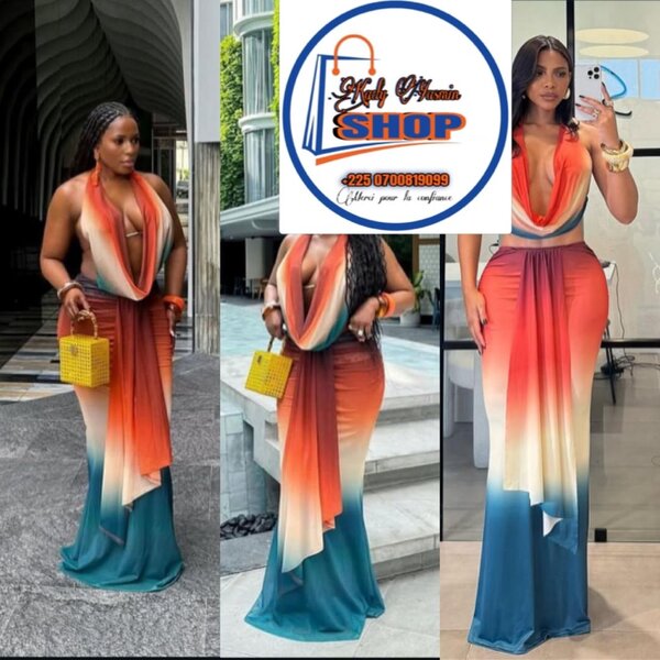 Robe Maxi Évasée Dégradée