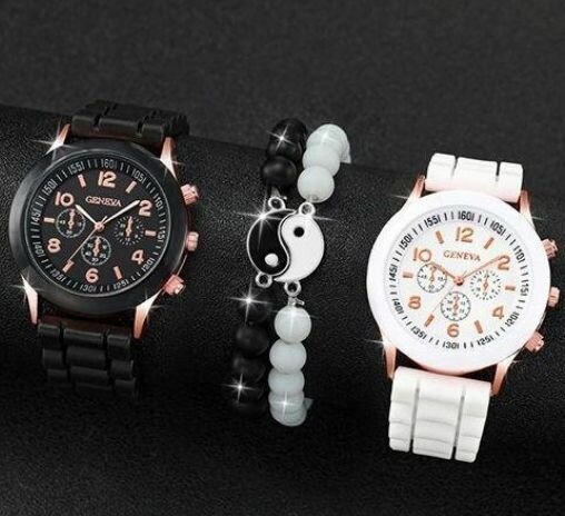 Montre duo avec bracelet Yin Yang