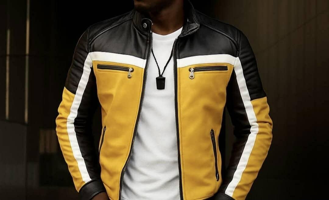 Blouson Moto en Cuir pour Homme