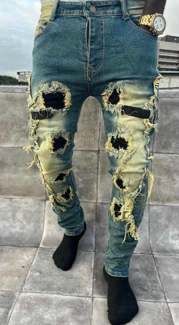 Jean déchiré tendance homme
