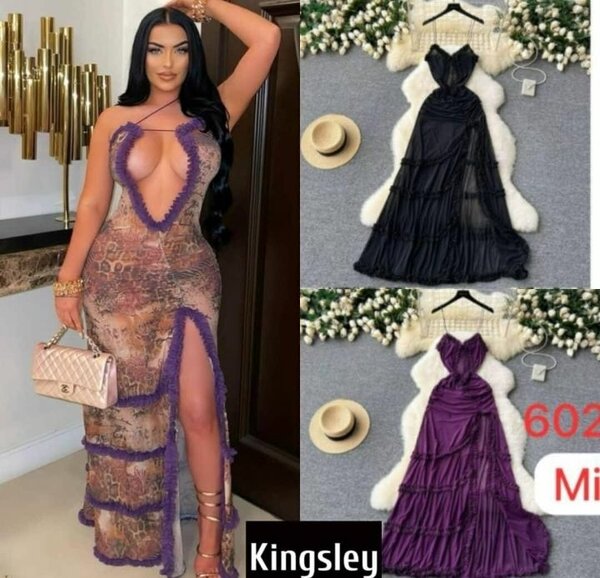 Robe longue sexy en dentelle