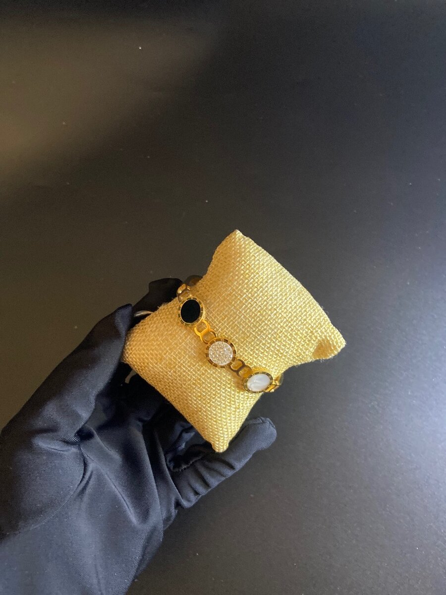 Gold Color Zircon Stone Women's Handcuffs